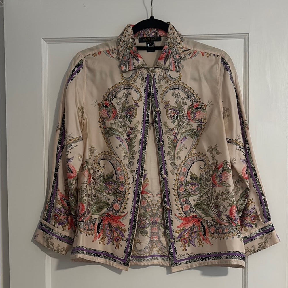Roberto Cavalli Floral Paisley Button Down